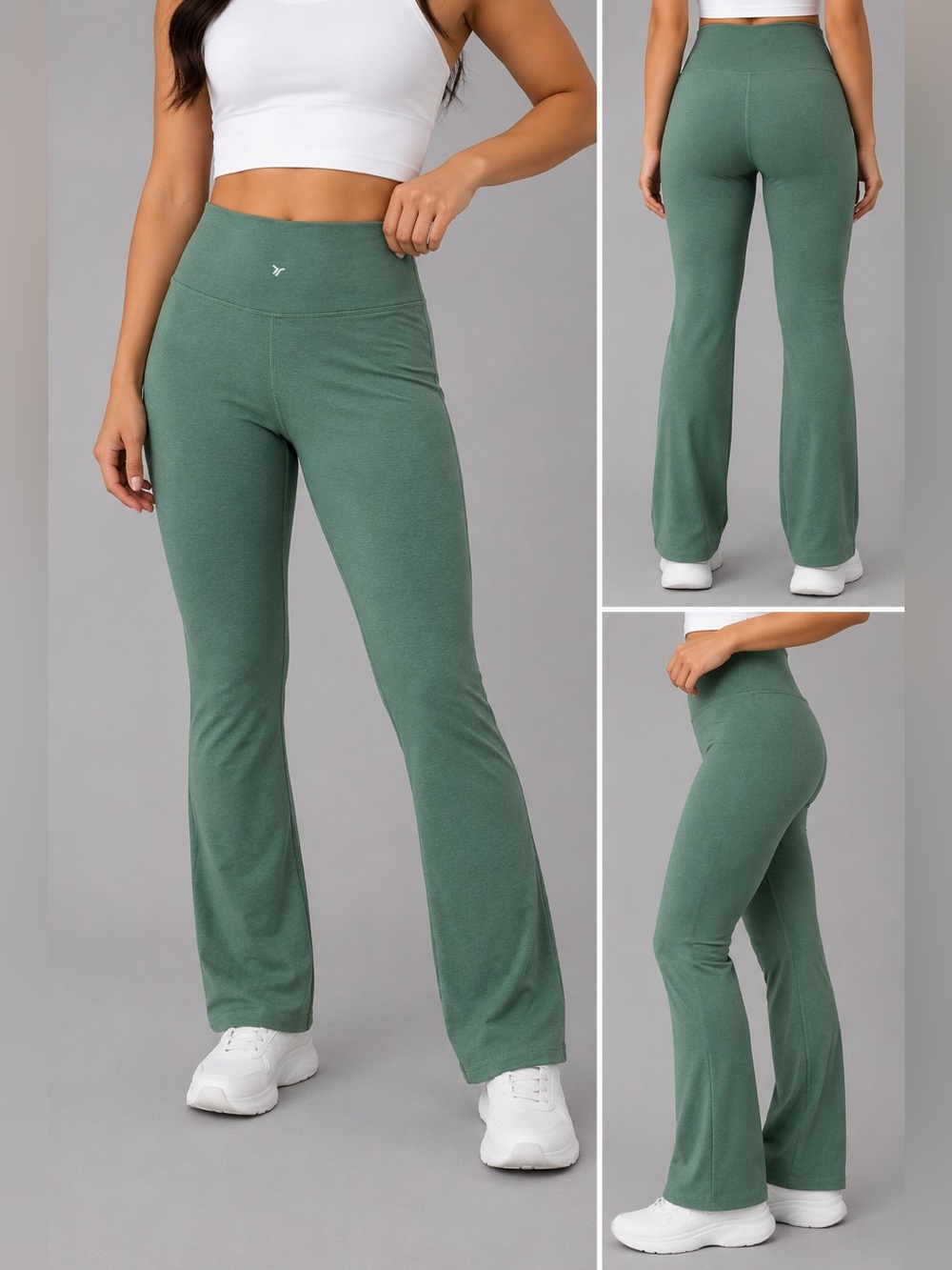 Old Navy Active PowerChill Slim Boot-Cut Pants XL Sage Green Stretch High Rise